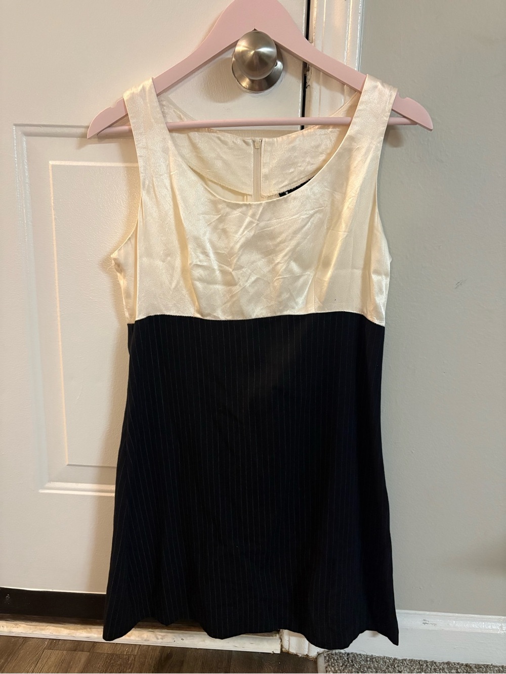All That Jazz Ivory and Black Sleeveless Mini Dress